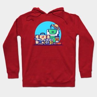 Traveling Time Cartoon Vector Icon Illustration Hoodie